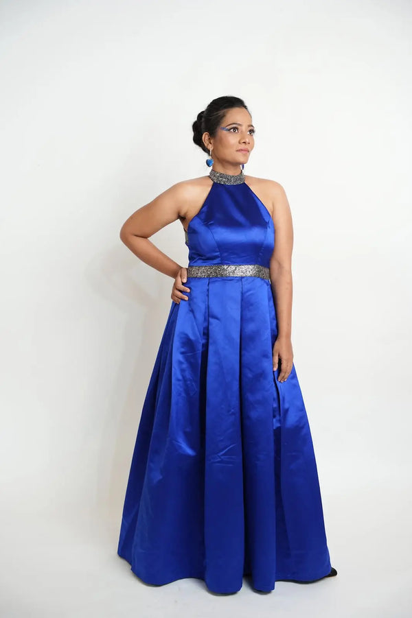 Cape Style Halter Neck Gown Xpressions By Anisha