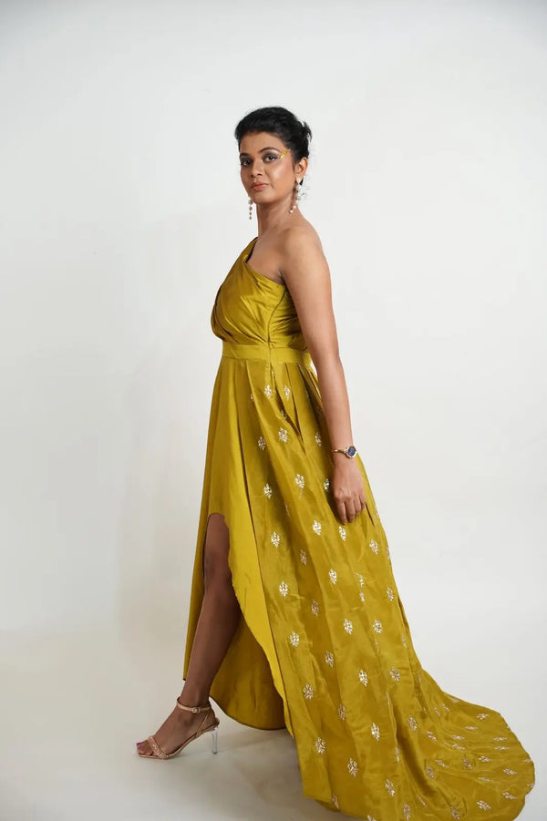 Embroidered Asymmetrical Gown Xpressions By Anisha
