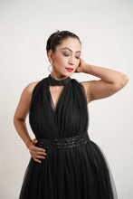 Backless Net Gown With Sequence Belt Xpressions By Anisha