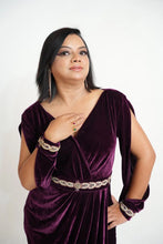 Velvet Gown With Pearl Work Xpressions By Anisha