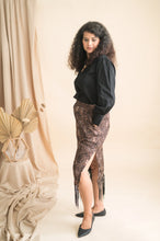 Blazer with tassels lace leopard print skirt - Xpressions By Anisha