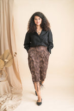 Blazer with tassels lace leopard print skirt - Xpressions By Anisha