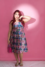 Digital Print Box PLeated Dress With A Bow In Back - Xpressions By Anisha