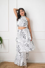 Polka Dots Cord Set (Top Halter Neck Witth Layered Skirt) 